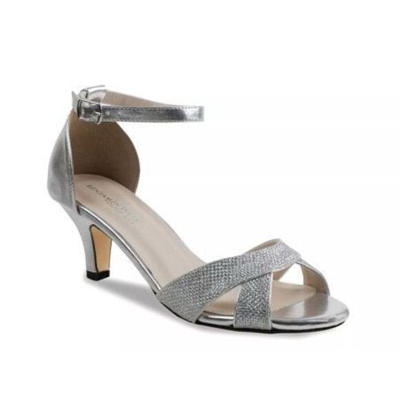 NWOT Touch Ups Clementine Silver Sparkle Glitter Sandal‎ Heels Pumps Size 8 - Picture 10 of 10